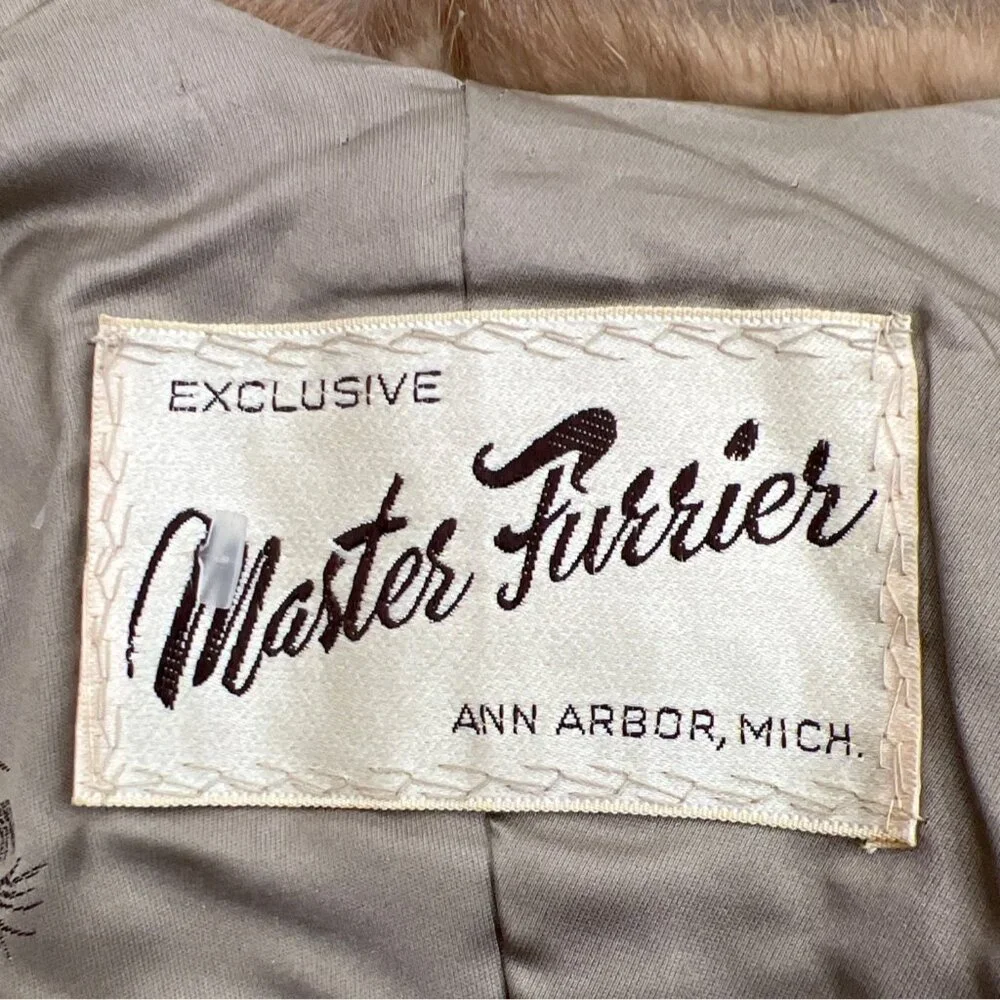VINTAGE ANN ARBOR FURRIER Mink Fur Caplet Stole Autumn Haze Sz M/L